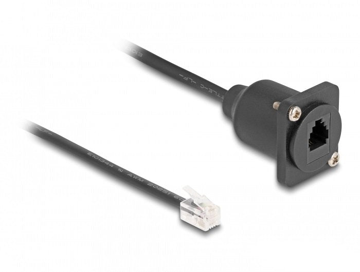 Delock Cable Rj10 Tipo D Macho A Hembra Negro 30 Cm