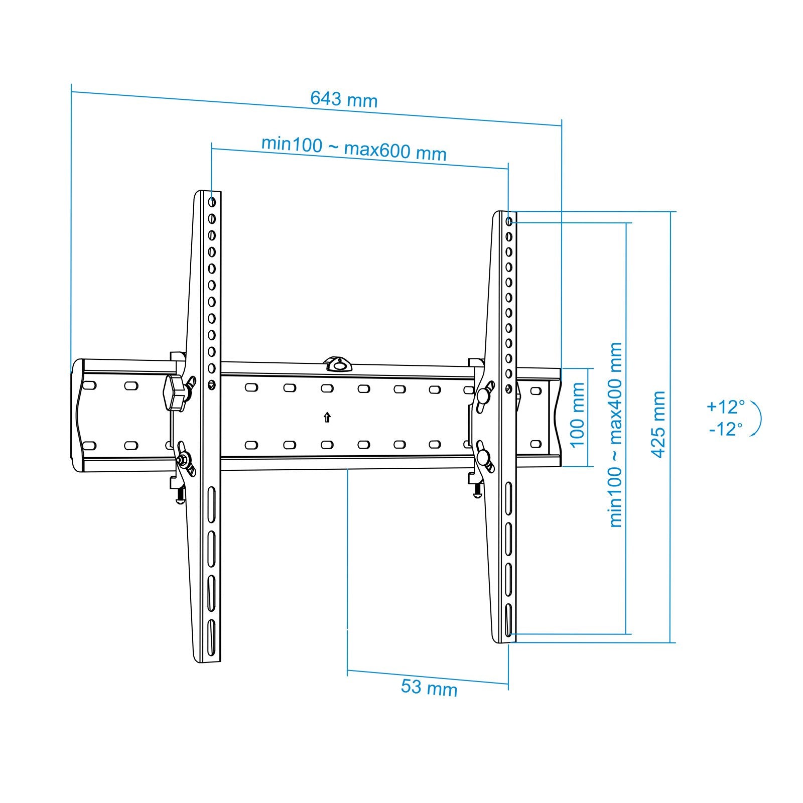 Tooq Soporte Fijo De Pared Para Tv De 37"-70" - Inclinable - Peso Max 40kg - Vesa 600x400mm - Negro