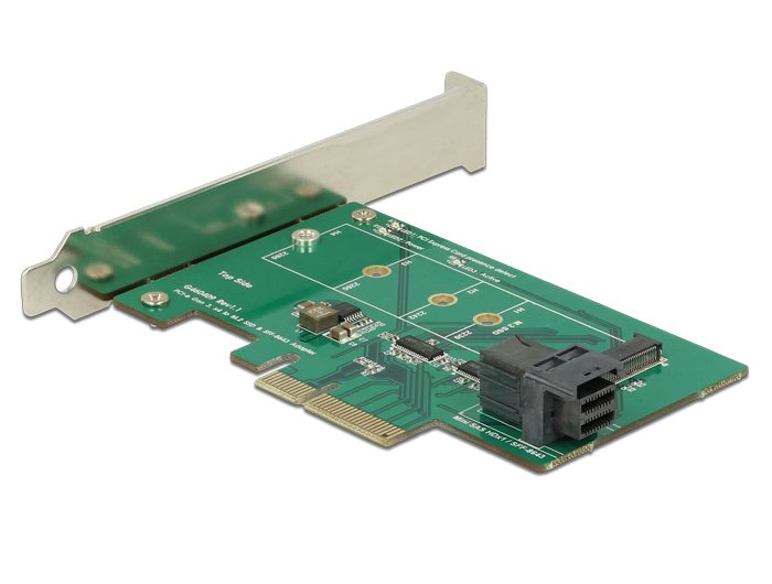 Pci Express X4 Karte > 1 X Intern Nvme M.2 Pcie   1 X Intern Sff-8643 Nvme  Low Profile Form Faktor