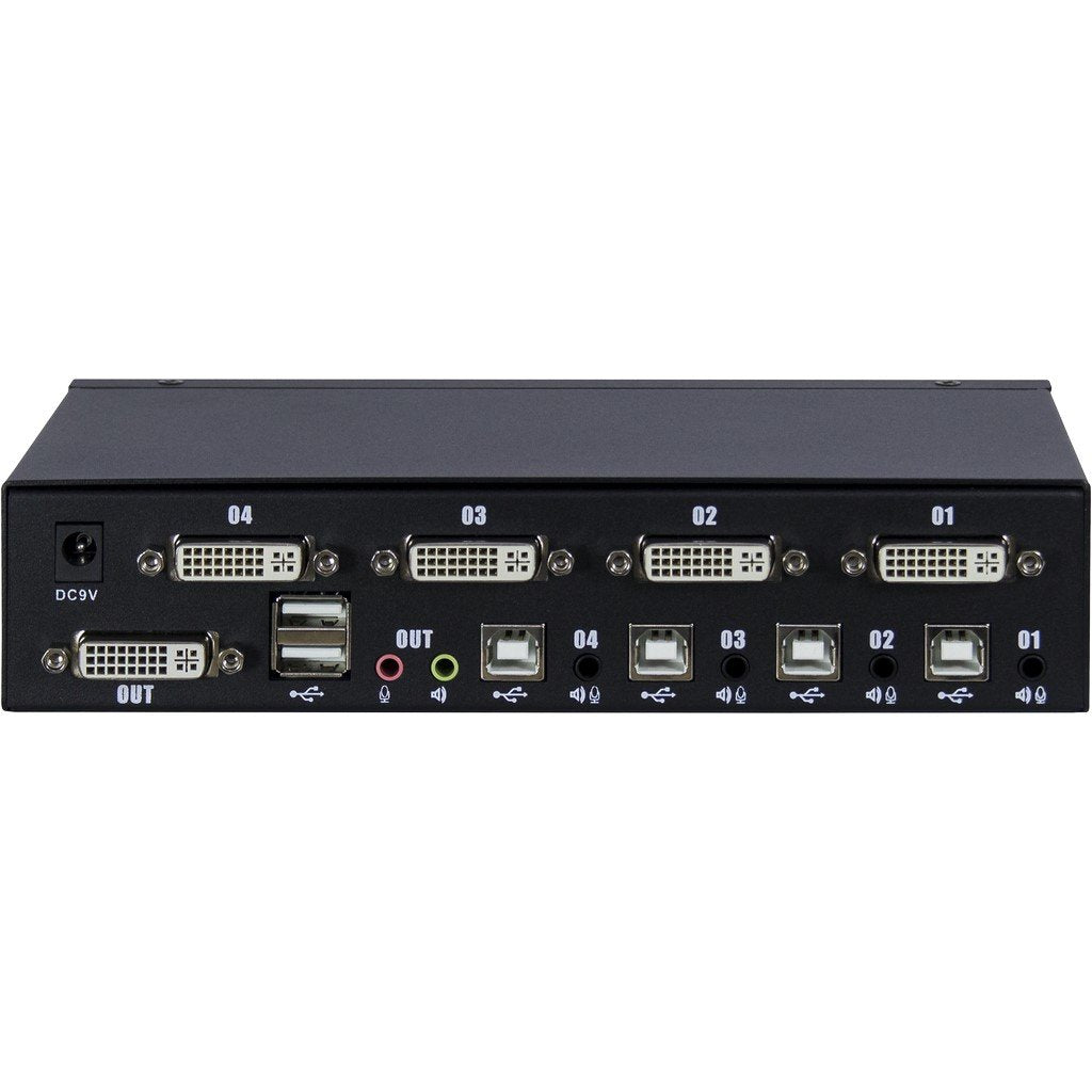 Inter-Tech Kvm As-41da Dvi Interruptor Kvm Negro, Switch Kvm 1920 X 1200 Pixeles, Full Hd, Negro