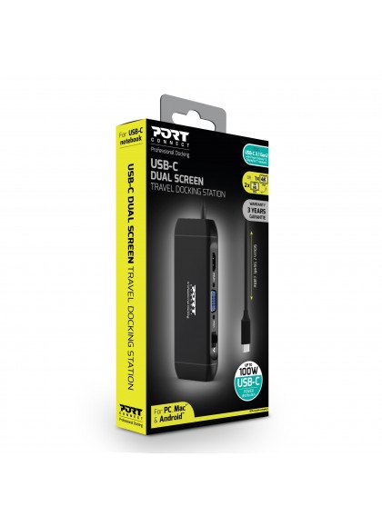 Port Designs 901913 Interface Hub Usb 2.0 Type-C 5000 Mbit/S Black