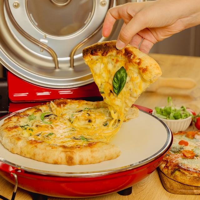EAN 8435484038263 - Cecotec Fun Pizza&Co Mamma Mia Vista fabricante de pizza y hornos 1 Pizza(s) 1200 W Rojo imagen 7