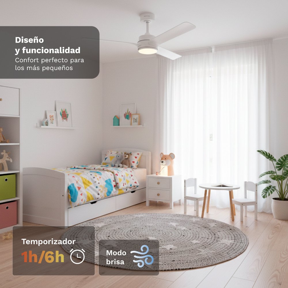 Ventilador De Techo Grunkel Skyeasy47 30w 3 Aspas 119cm 6 Velocidades