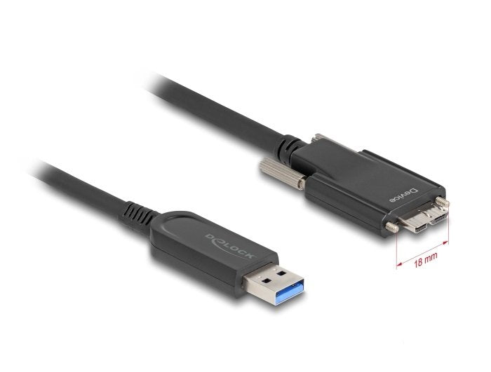Delock 83213 Cable Óptico Activo Usb 10 Gbps-A Macho > Usb 10 Gbps Tipo Micro-B Macho Con Tornillos 10 M