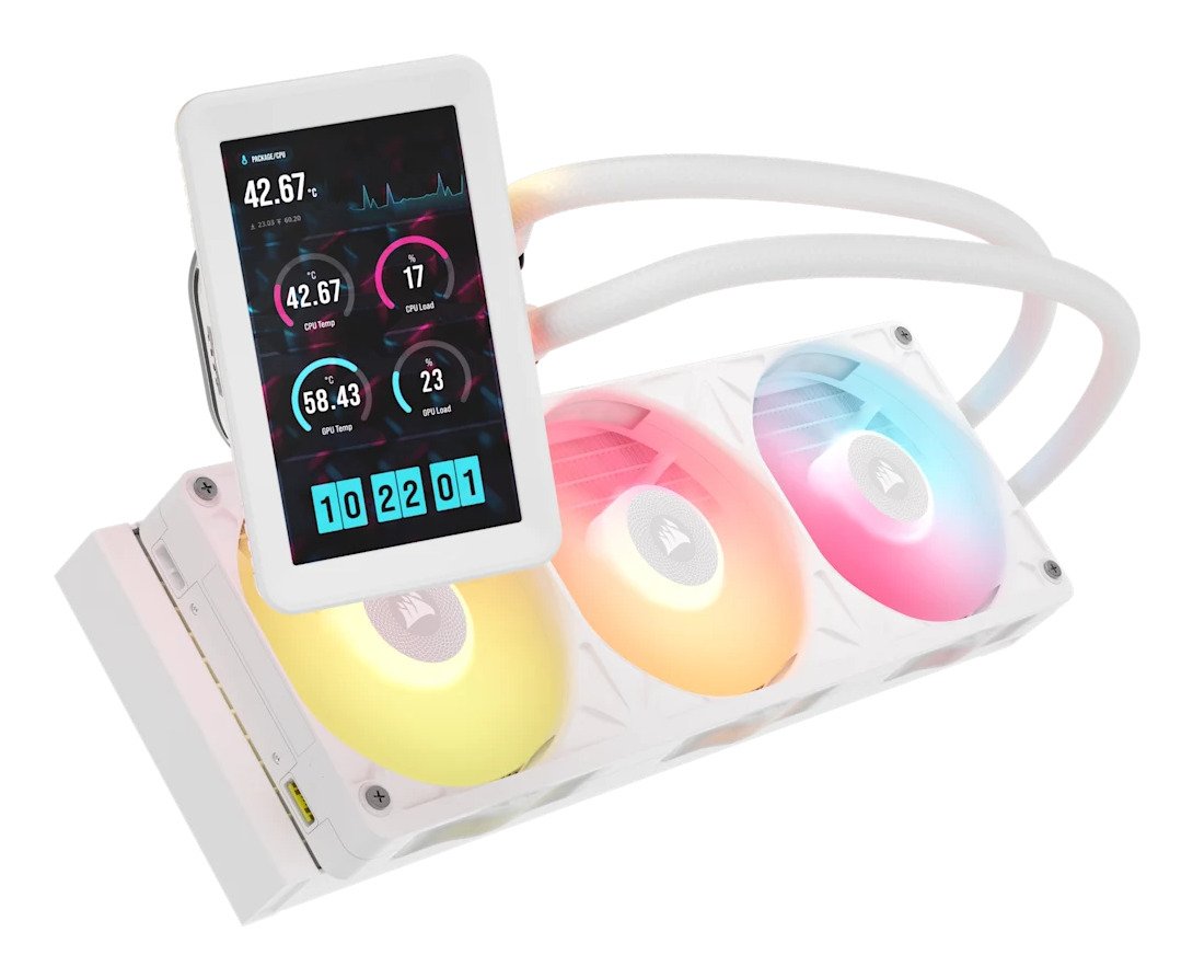 Refrigeracion Liquida Icue Link Titan Ii 360 Rx Lcd White Corsair 360 Mm / Rgb / Intel 1851-1700 / Amd Am5-Am4 / 400-2100 Rpm /