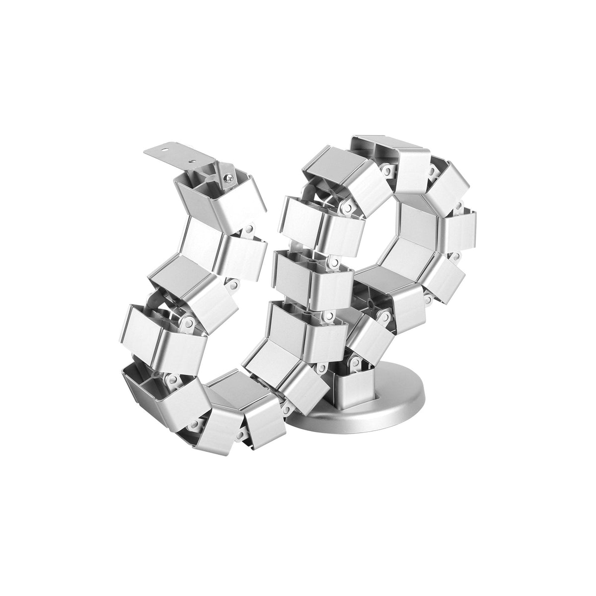Inline Pasacables Flexible Para Escritorios Regulables En Altura, 4 Compartimentos, 68x36mm Máx. 1,28 M, Gris