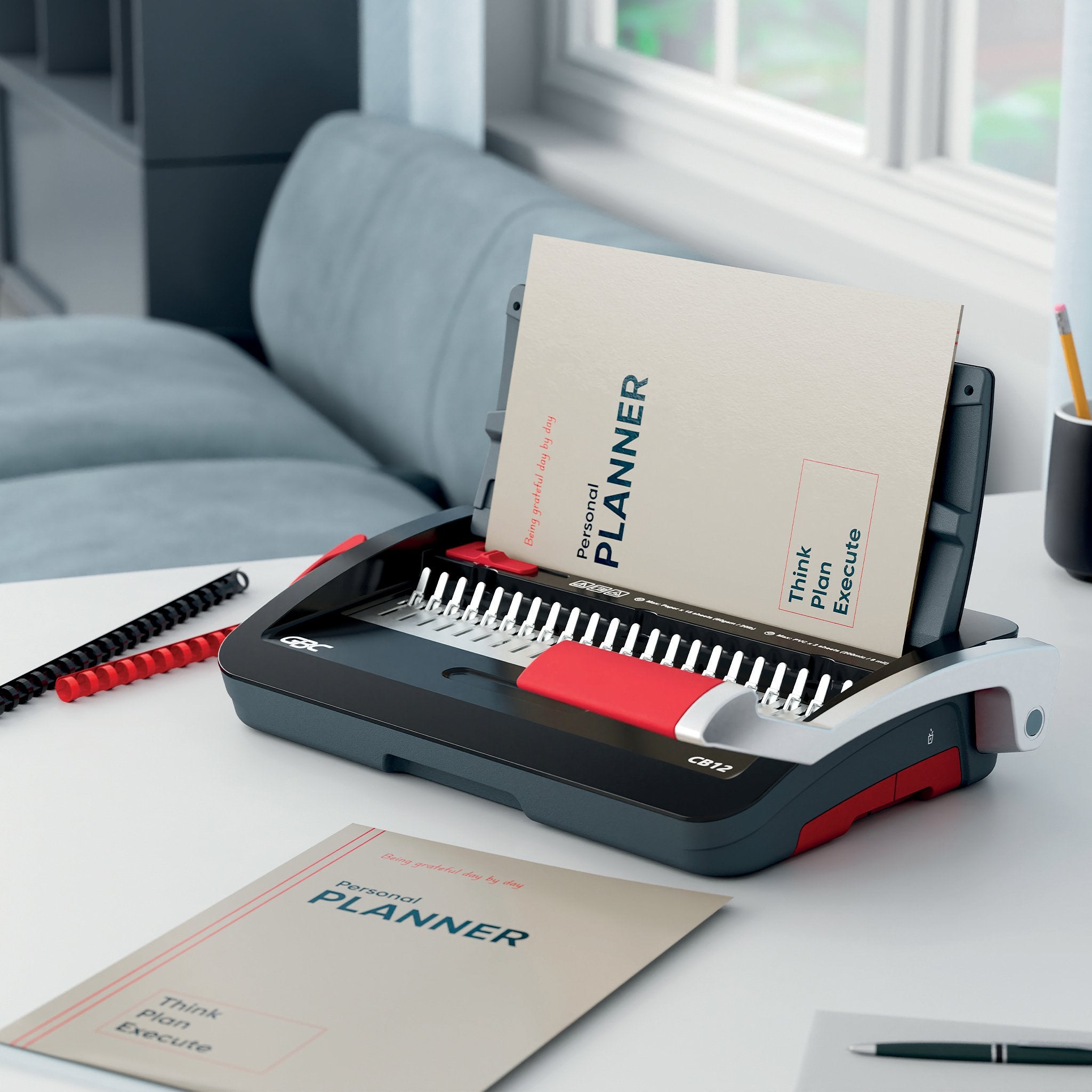 EAN 5028252644457 - GBC CombBind CB12 Encuadernadora de canutillo 165 hojas Negro, Rojo imagen 2