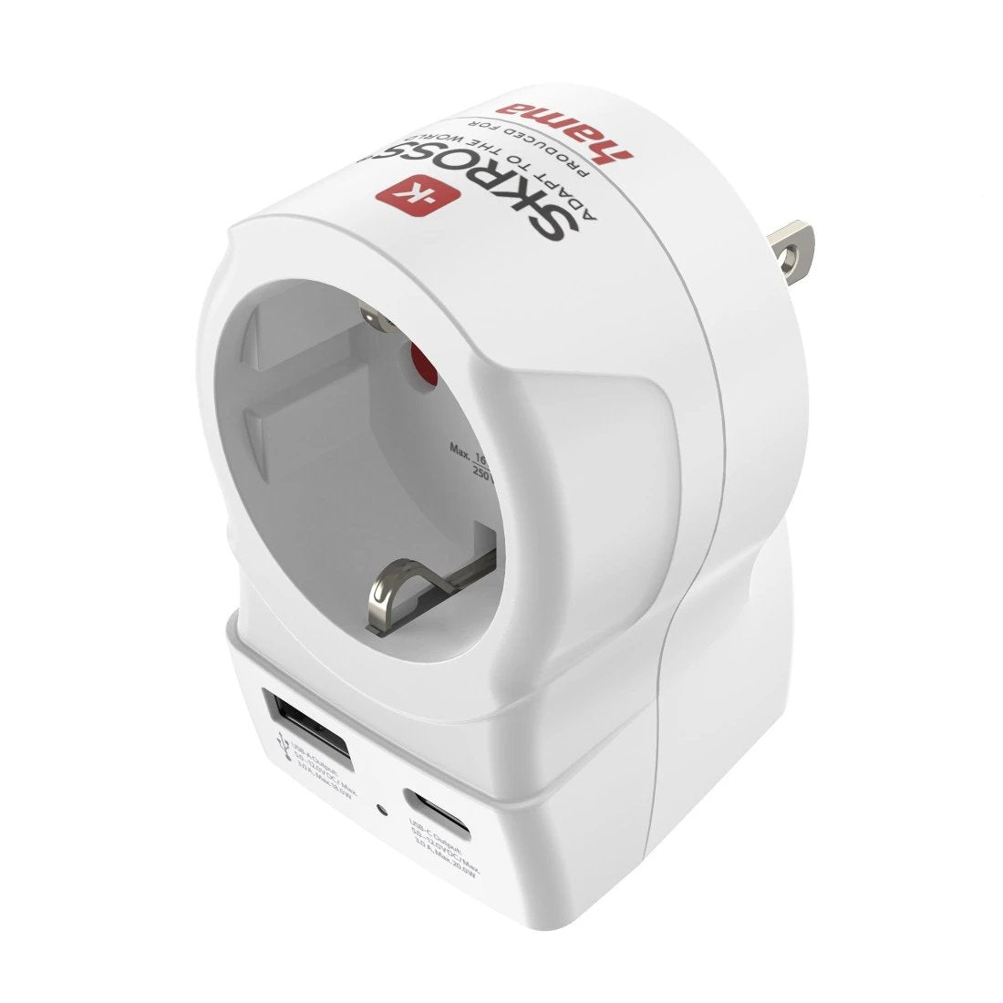 Hama Reiseadapter,  Eu To Us , Usb-C (Pd), 20 W