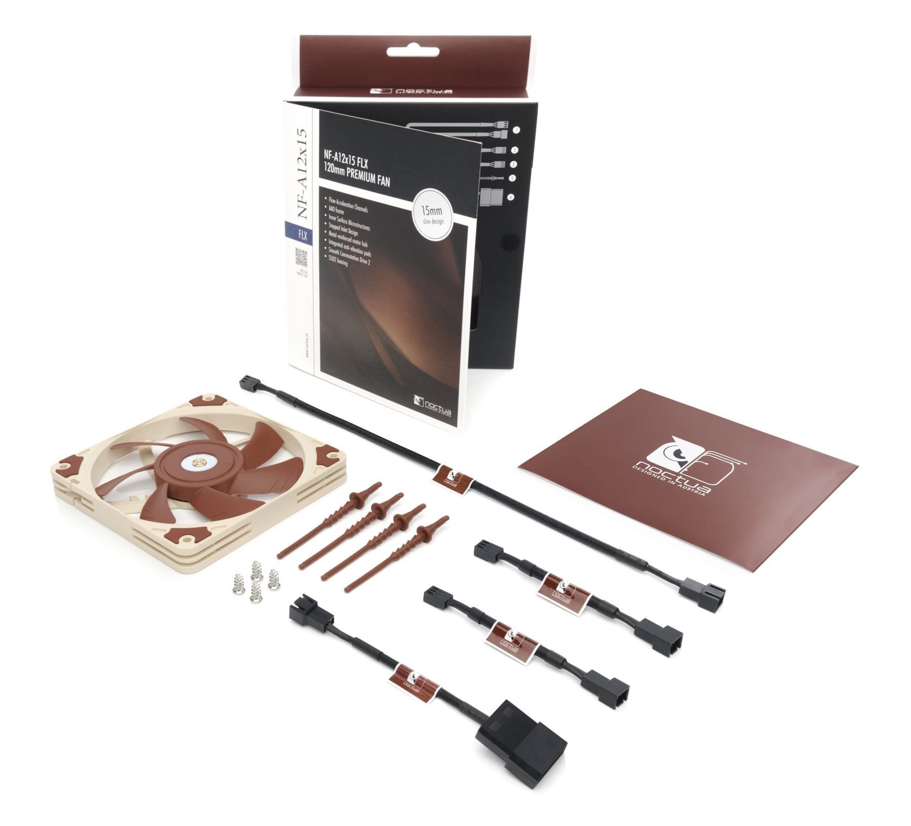 EAN 9010018100099 - Noctua NF-A12x15 FLX Carcasa del ordenador Ventilador 12 cm Beige, Marrón imagen 4