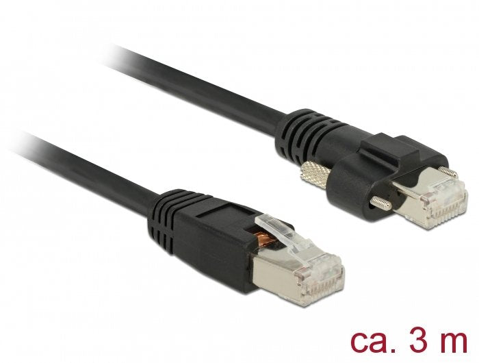Delock Gige Kamera Cable Rj45 Stecker Zu Rj45 Stecker Mit Schrauben Cat.6 S Ftp 3 M