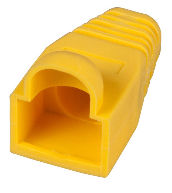Protector Antidoblez Rj45 Amarillo, Con Protector De Pestaña, 100 Uds
