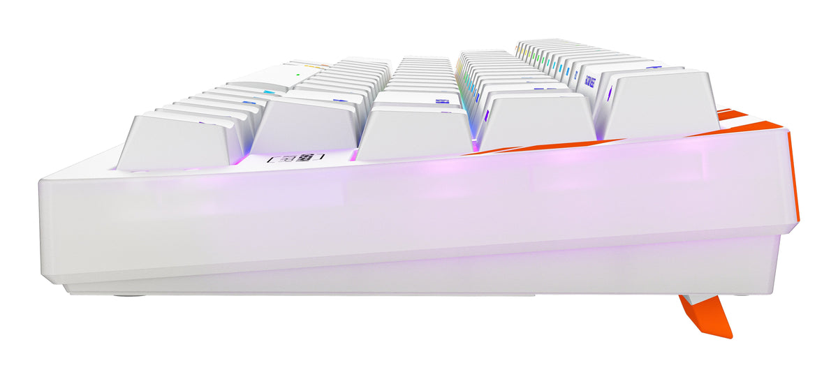 Cherry K5 Pro Tmr Compact, Con Cable, Usb, Mechanischer Switch, Azerty, Rgb-Led, Naranja, Blanco