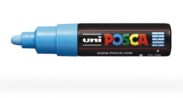 Posca Marcador  Pc-7m No Permanente Punta Forma De Bala  4,5-5,5mm Azul Claro