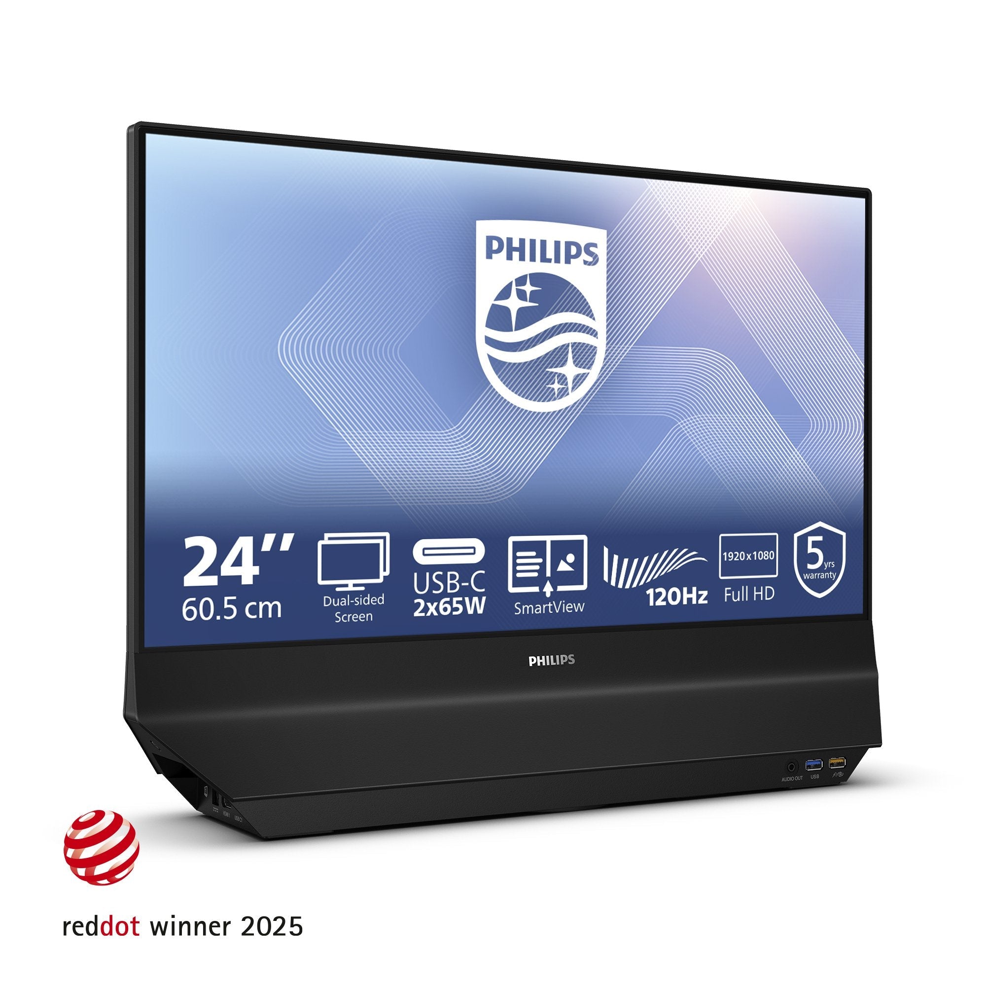 Monitor  Philips 24b2d5300 Led 24" (23.8" Visible) 1920 X 1080 Full Hd (1080p) @ 120 Hz Ips 1500:1 2xhdmi 2xusb-C Altavoces Negro
