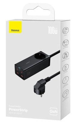 Ladowarka Sieciowa / Listwa Zasilajaca Baseus Gan3 Pro 2x Usb + 2xusb-C + Ac, 100w (Czarna)