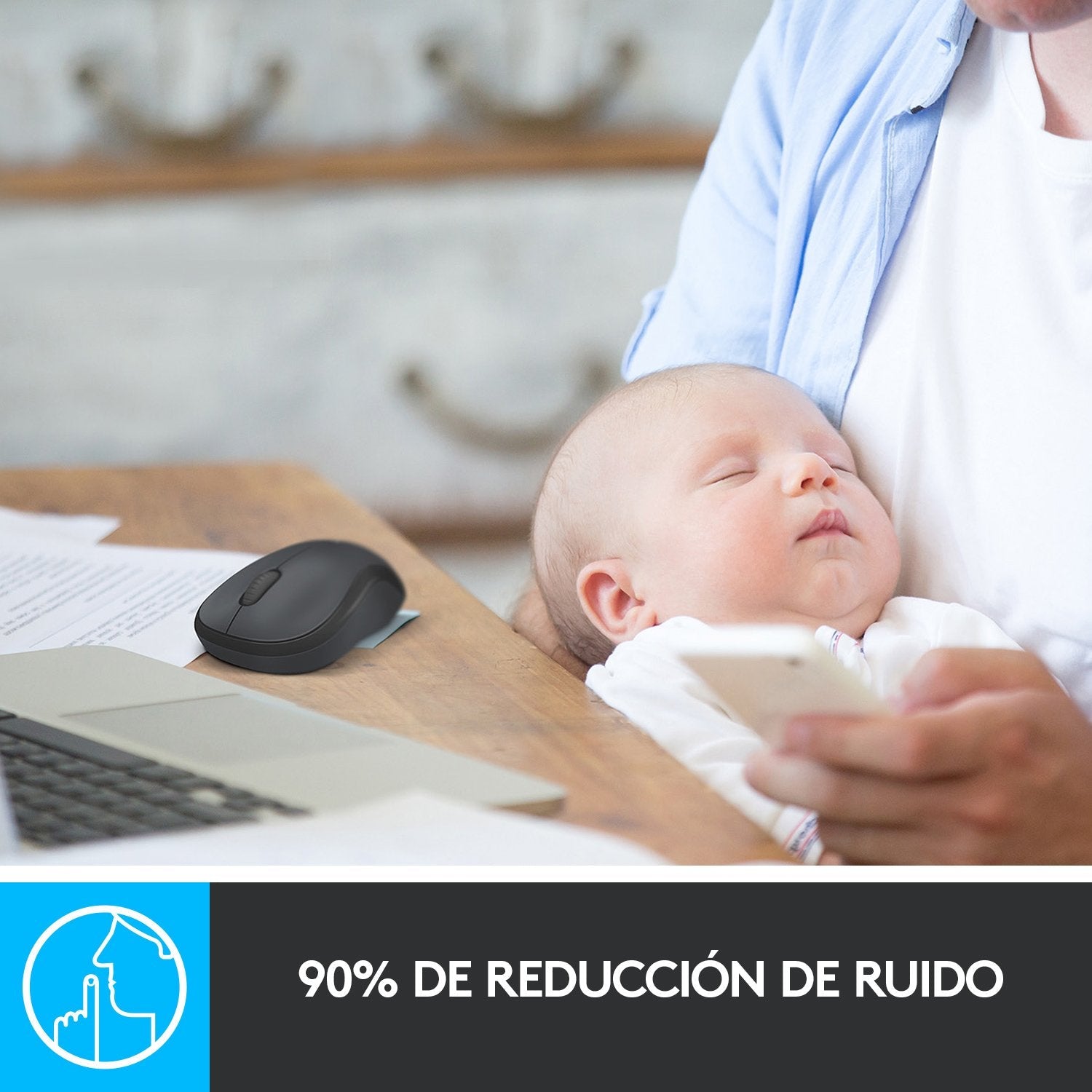 Logitech Raton M220 Silent Inalambrico Negro 910-004878