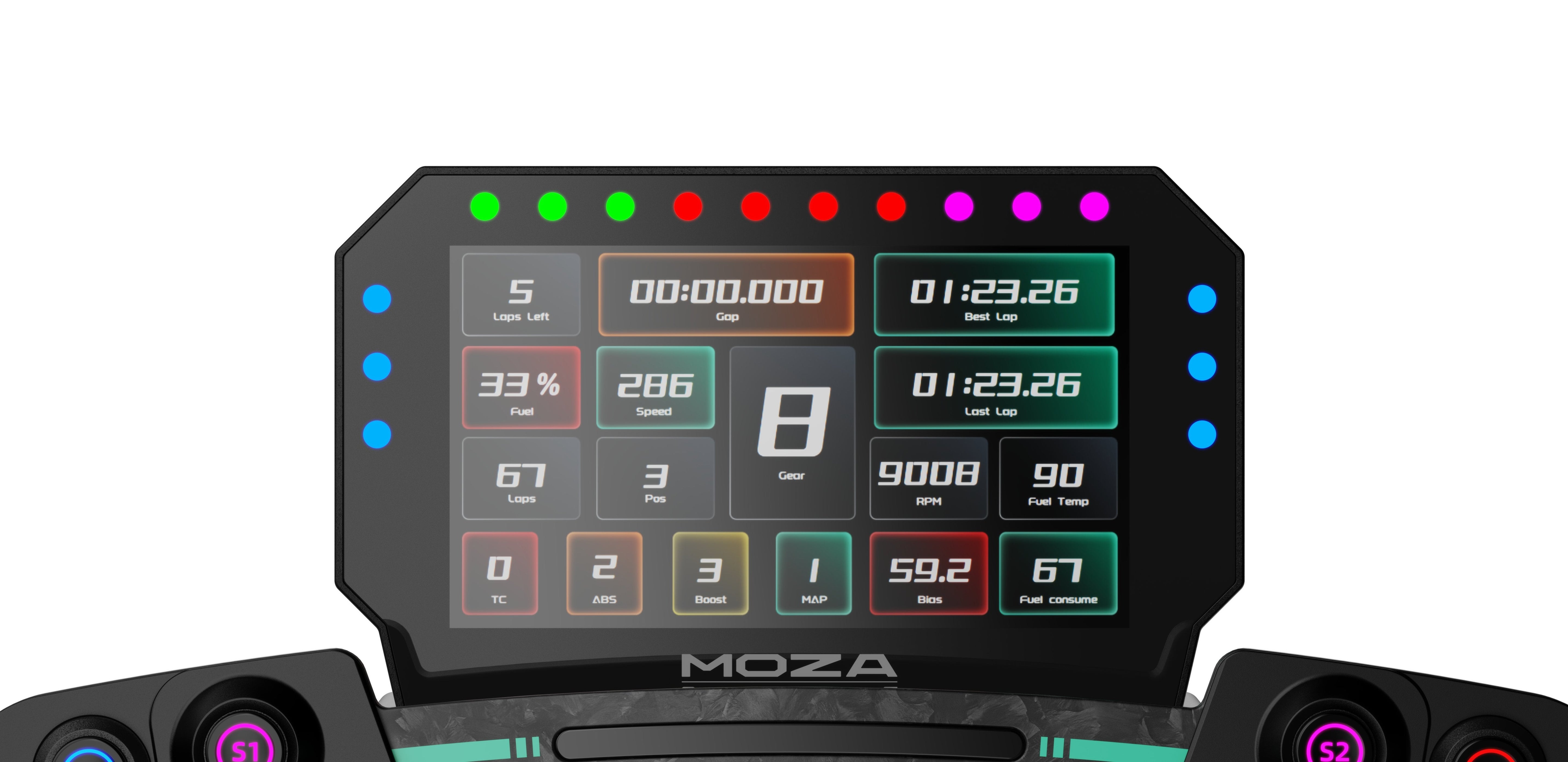 Moza Racing Controlador Rs072 / Cm2 Racing Dash Negro