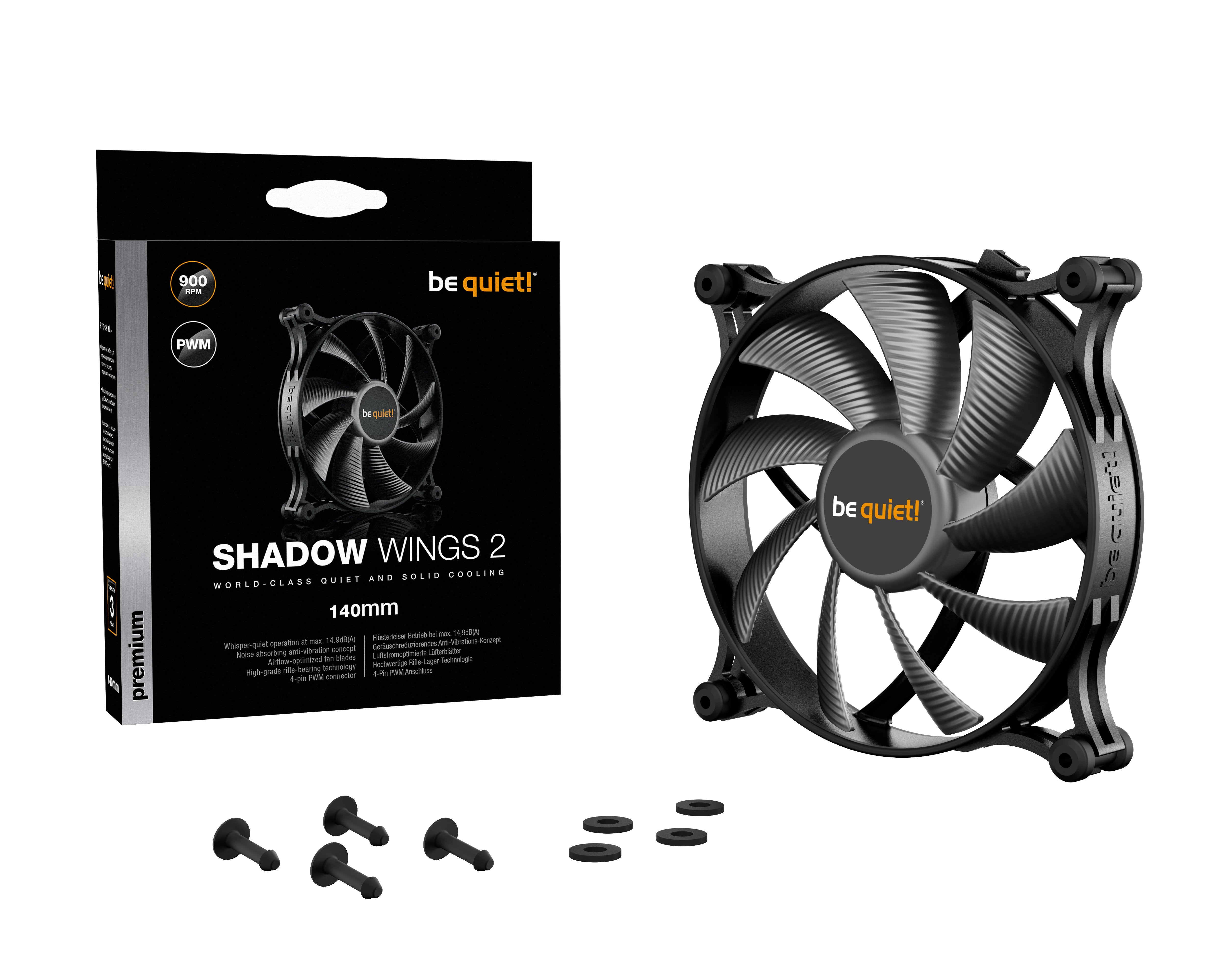 Vent 140x140 Be Quiet Shadow Wings 2 Pwm Bl087 9 Aspas/ 900 Rpm Bl087