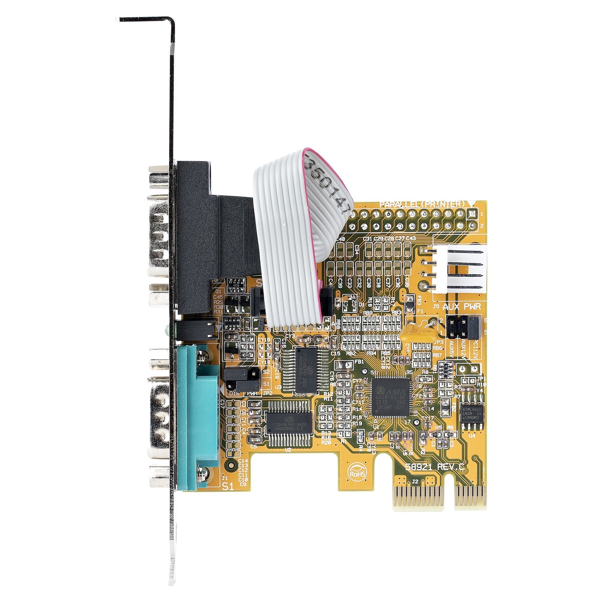 Pcie Dual Serial Port Card -   Ctlr 16c1050 Uart 5v/12v Status Light