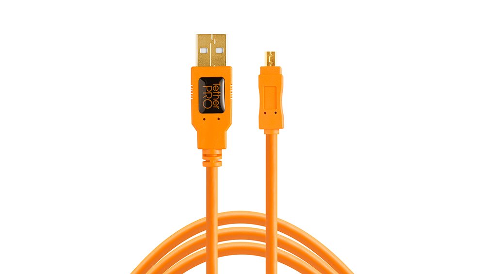 Tether Tools Cu8015-Org Cable Usb 4,6 M Usb 2.0 Usb A Mini-Usb B Naranja