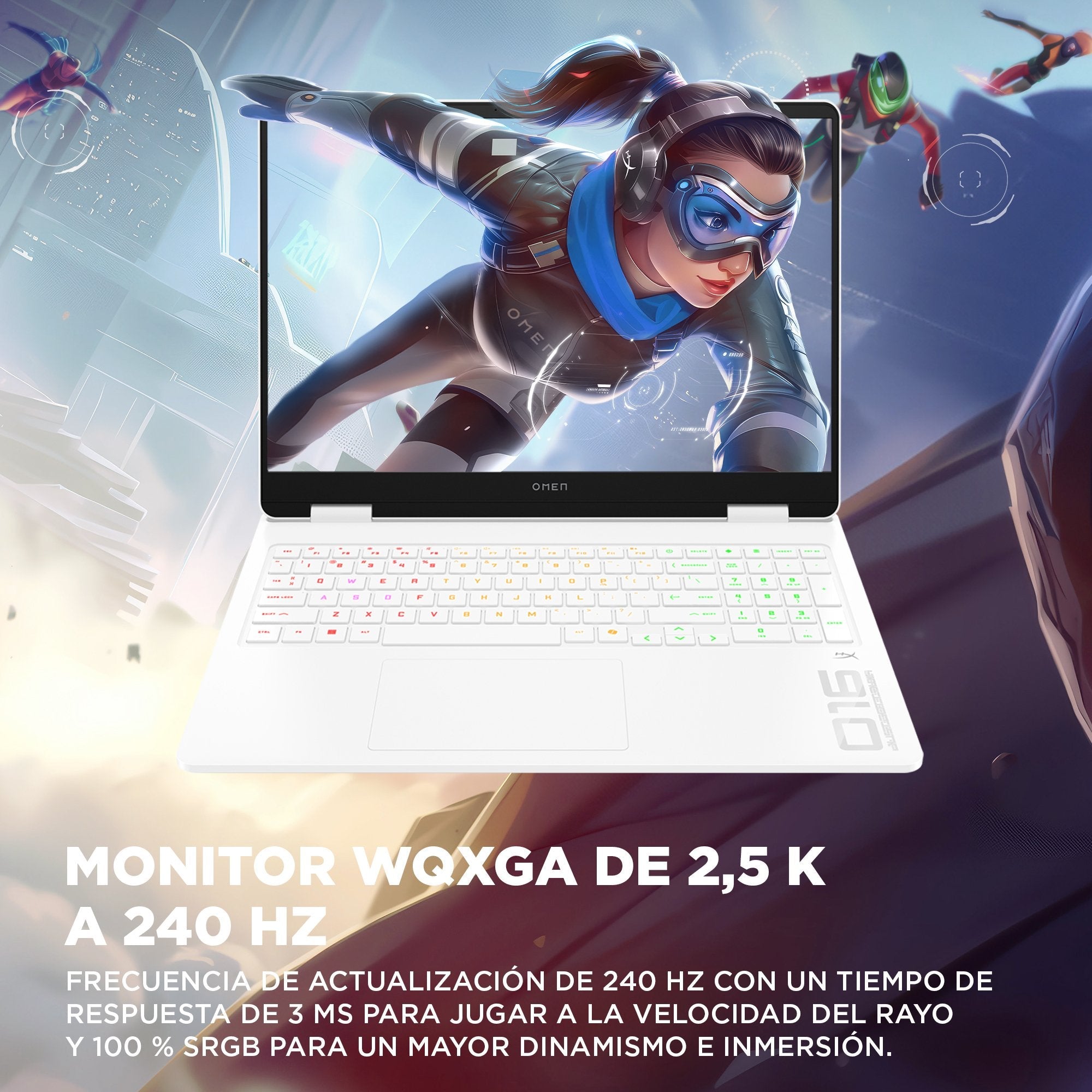 Portátil Gaming  Hp Omen 16 Am0042ns 16 " Core 7 240h 32gb  Ssd 1tb Nvidia Gforce Rtx5070 Freedos Blanco Ceramica