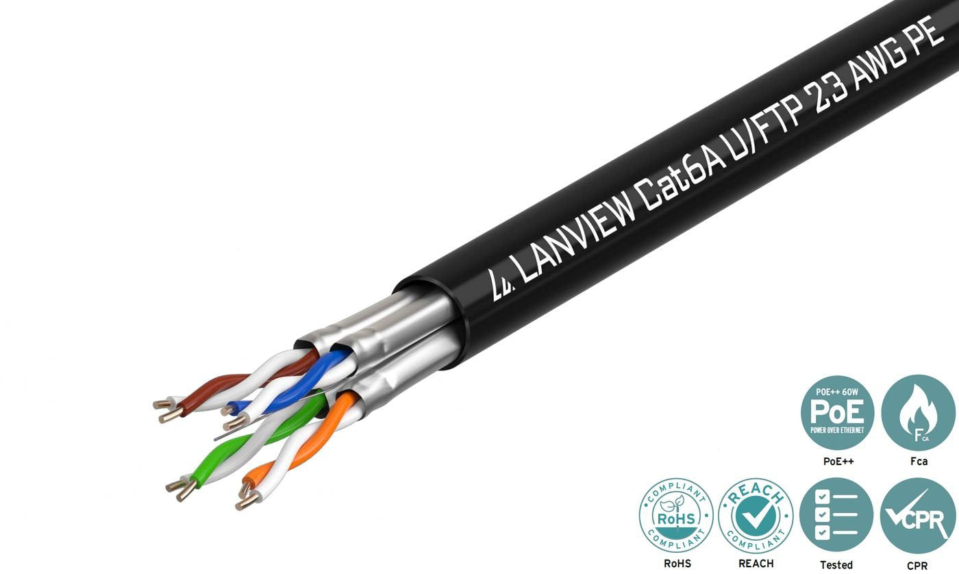 EAN 5704174318613 - Lanview LVN122445 cable de red Negro 500 m Cat6a U/UTP (UTP) imagen 2