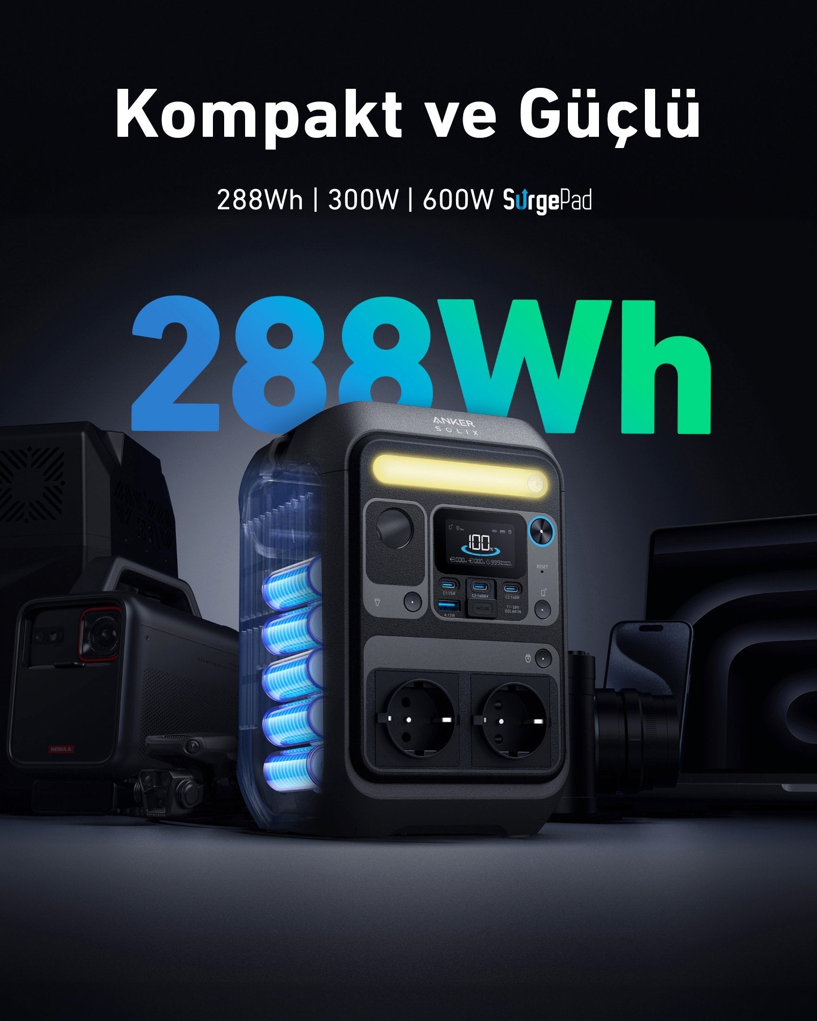 EAN 0194644298845 - Anker SOLIX C300X estación de energía portátil 7 Fosfato de hierro-litio (LiFePo4) 90000 mAh imagen 7
