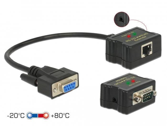 Extender Rs-232 Db9 Buchse Rj45 Buchse Zu Rs-232 Db9 Stecker Rj45 Buchse Esd Schutz 1200 M Reichweite Erweiterter Temperaturbereich
