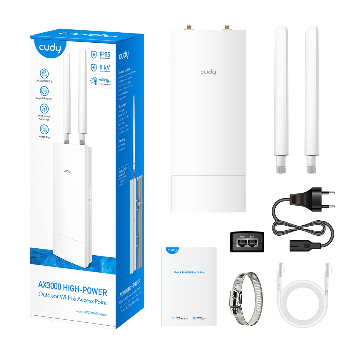 Cudy Ax3000 High Power Wifi 6 Outdoor Access Point