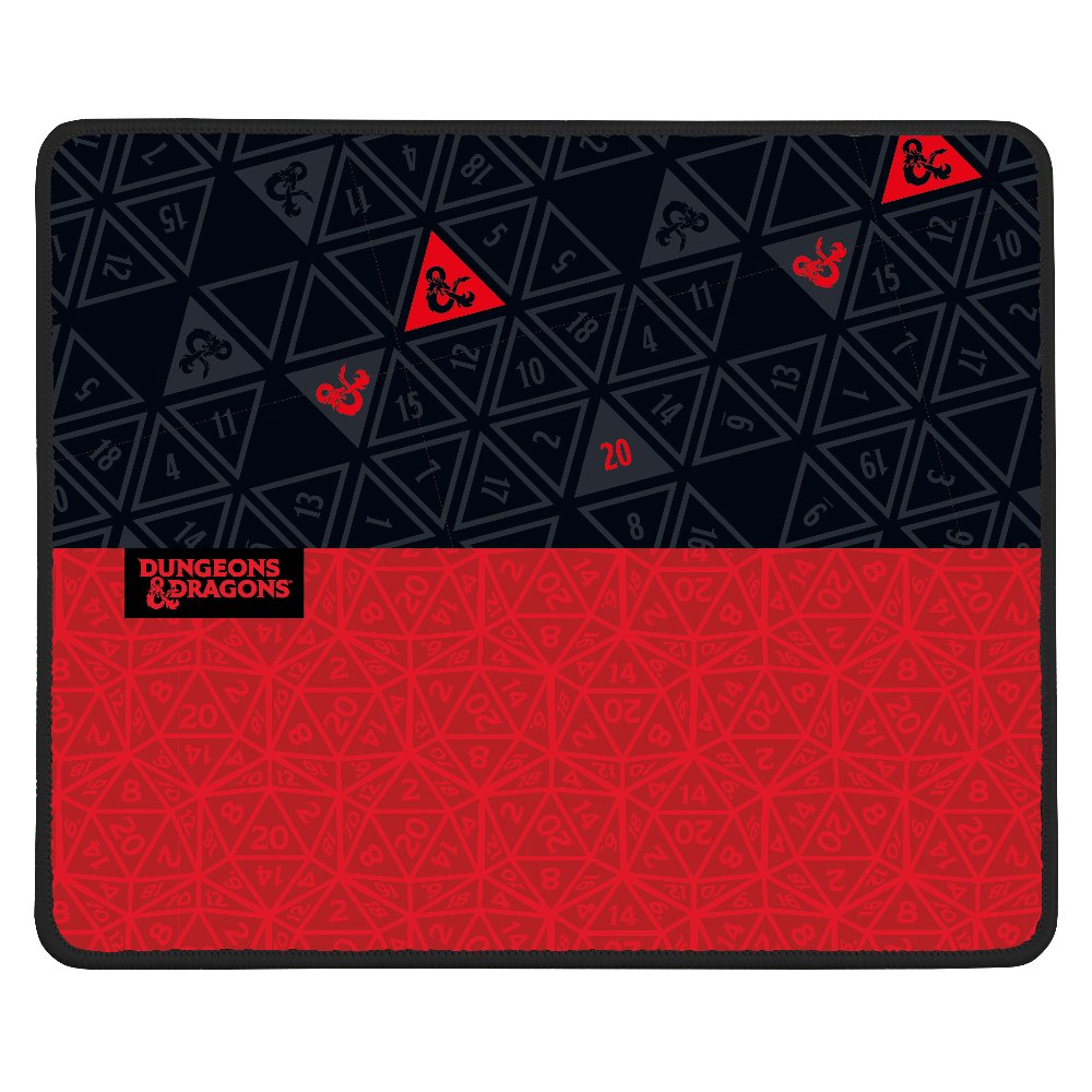 Alfombrilla Gaming Konix Dungeons And Dragons  Roja Y Negra 320x270mm  Kx-Dnd-Mp-Roll-Pc