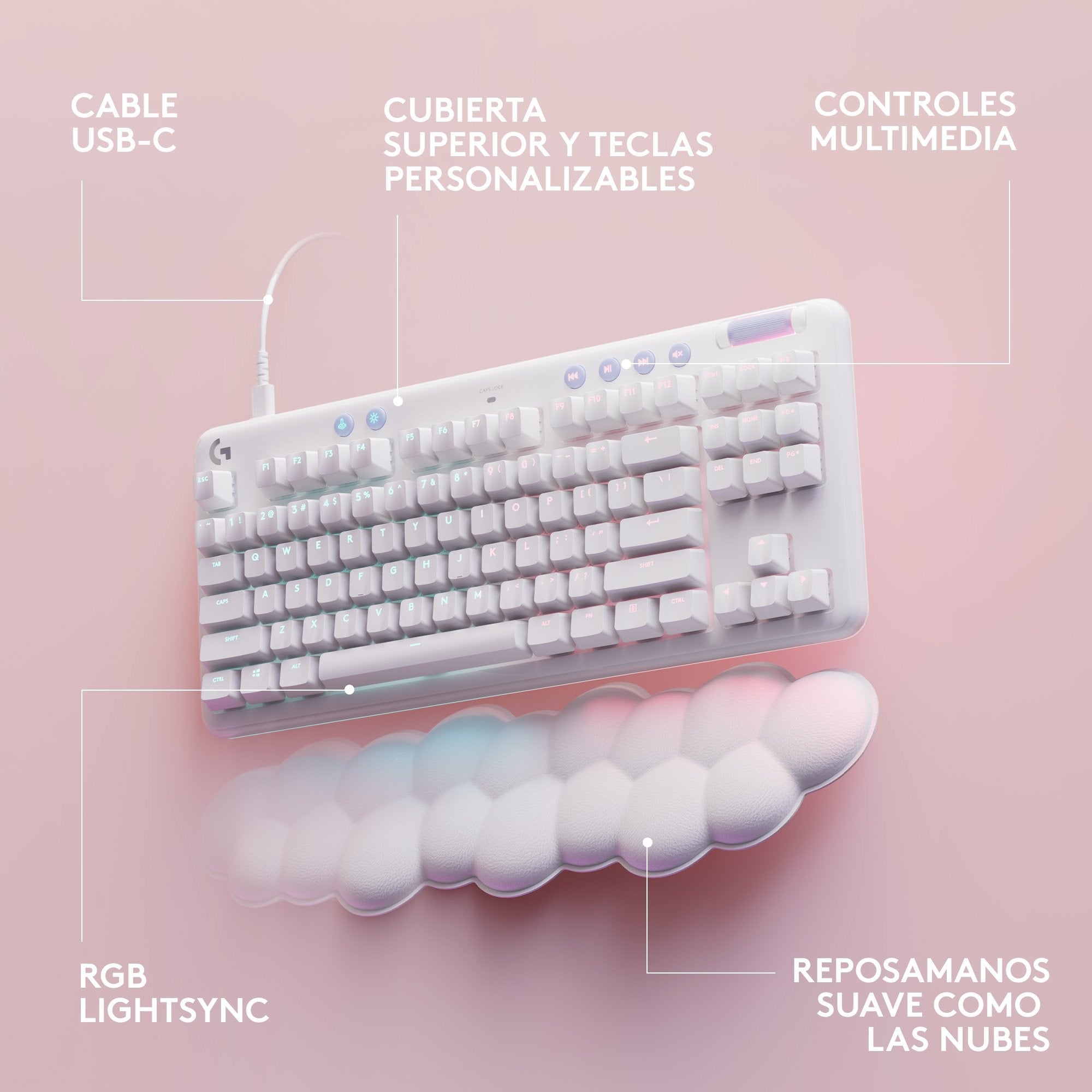 Teclado Español Logitech G G713 Usb Qwerty Blanco