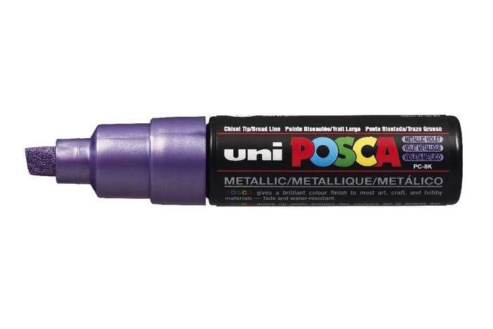 Posca Marcador  Pc-8k No Permanente Punta Biselada 8.0mm Violeta Metálico