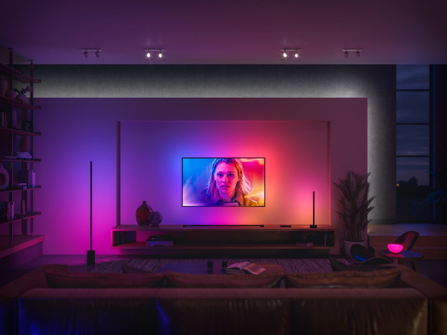 Philips Hue Signe, Lámpara De Pie Led Inteligente Compatible Con Alexa Y Google Home