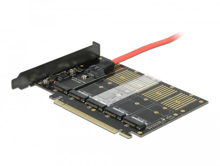 Tarjeta Delock Pcie X16> 5x M.2 Clave B 90435