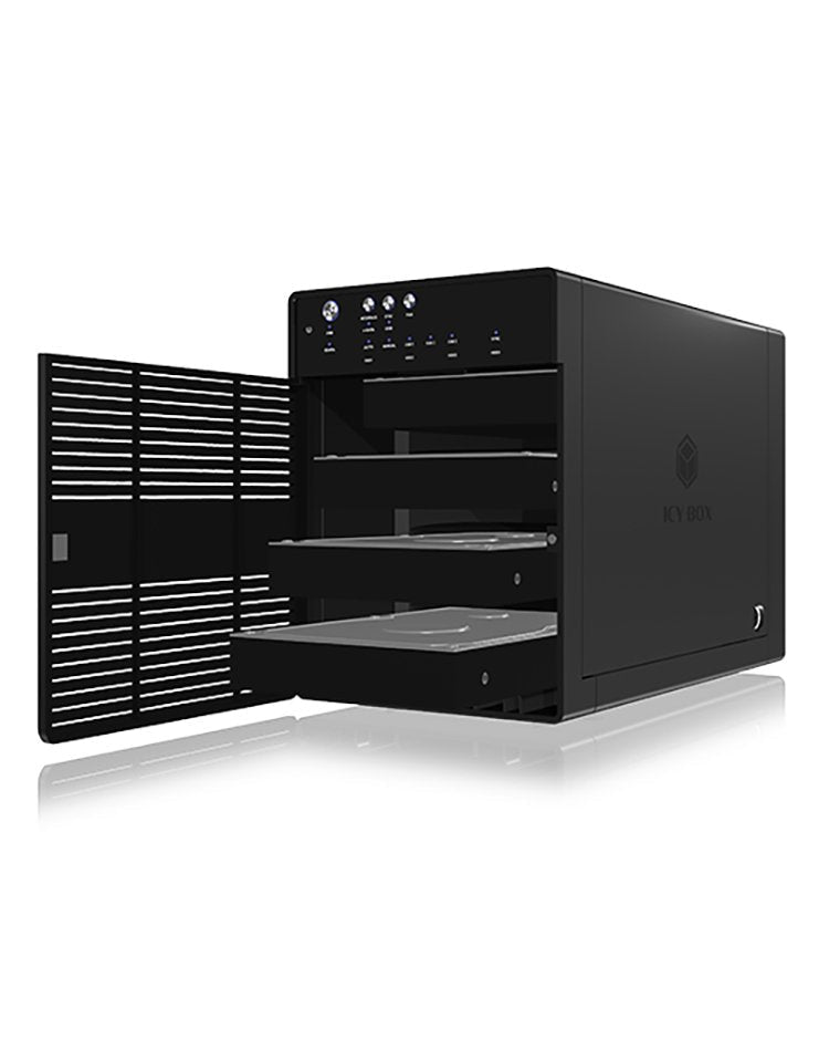 Icy Box Caja Externa Para 4x Discos 3,5 Usb 3.0, Esata, Ib-3640su3 - Negro