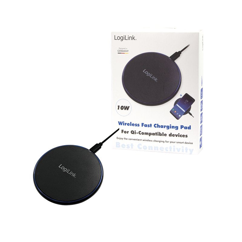 Base De Carga Inalambrica 10w Con Tecnologia Qi Negra