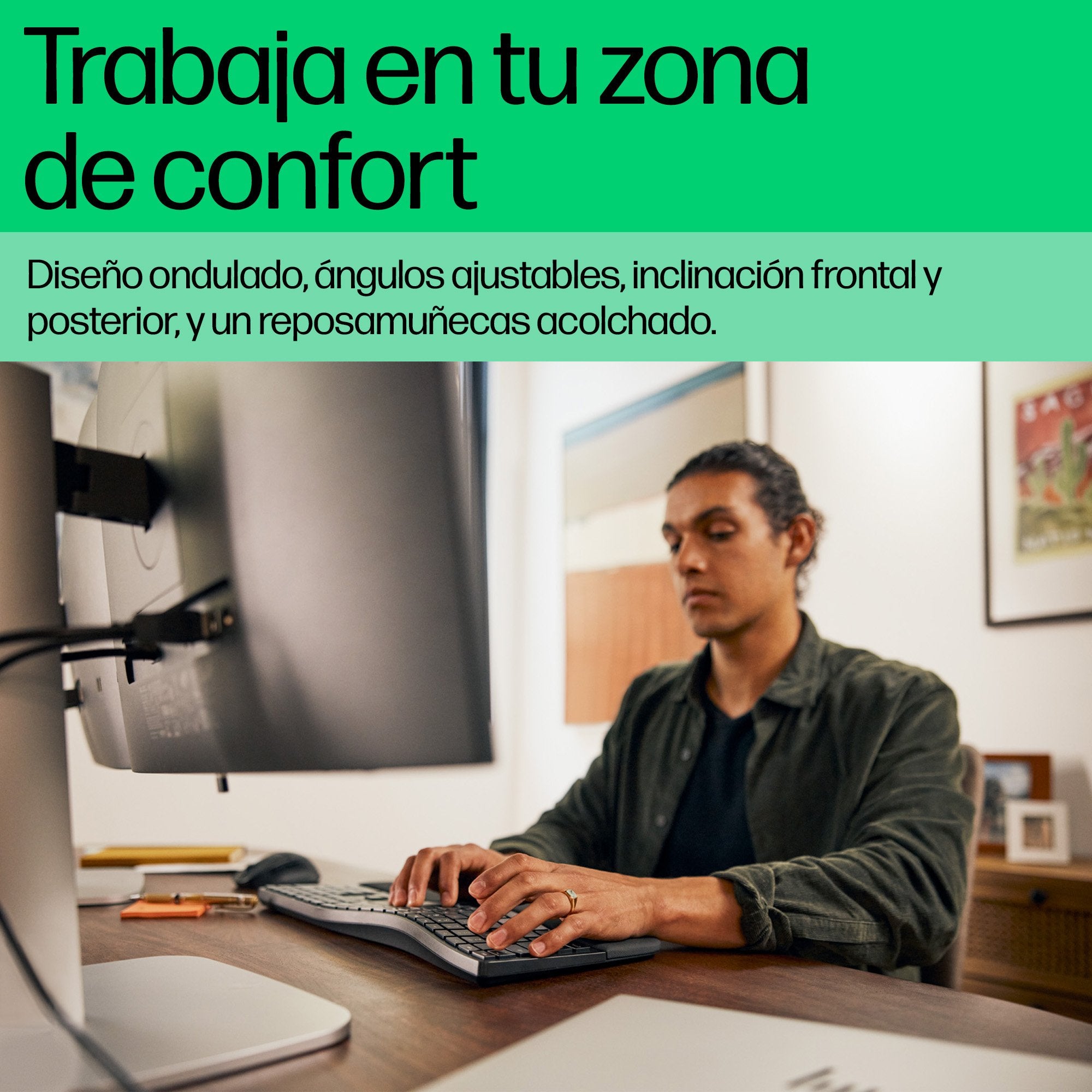 EAN 0197498231747 - HP 680 Comfort Dual-Mode Keyboard teclado Hogar RF Wireless + Bluetooth Negro imagen 5