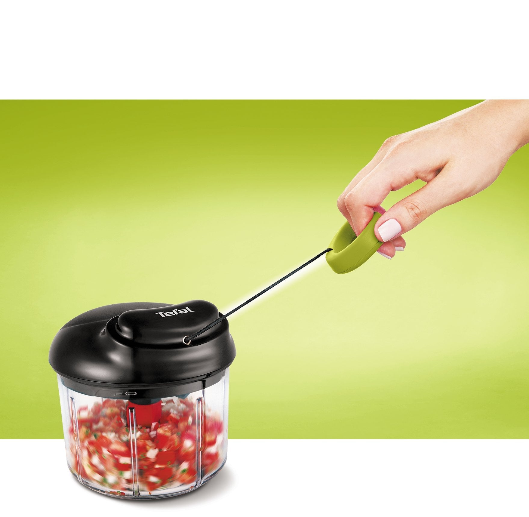 Tefal 5-Sekunden Zerkleinerer, Maxi-Kit Mit 4 Klingen (Negro/Verde, Manuell, 900ml) K13210