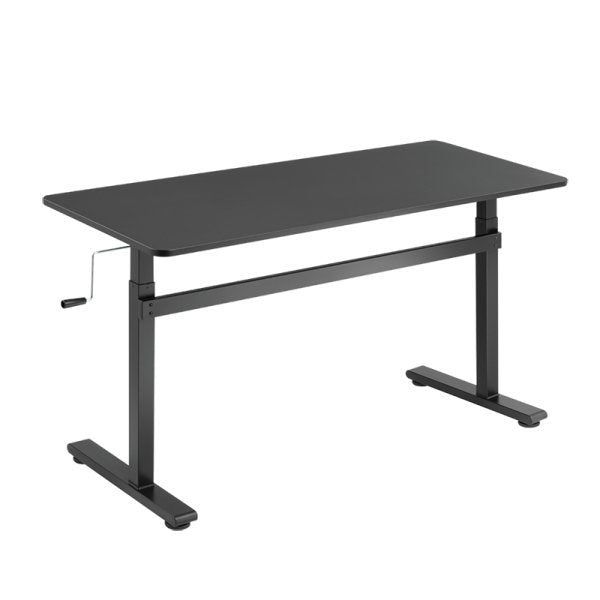 Sit-Stand Desk, Manual, 140x60cm, Negro