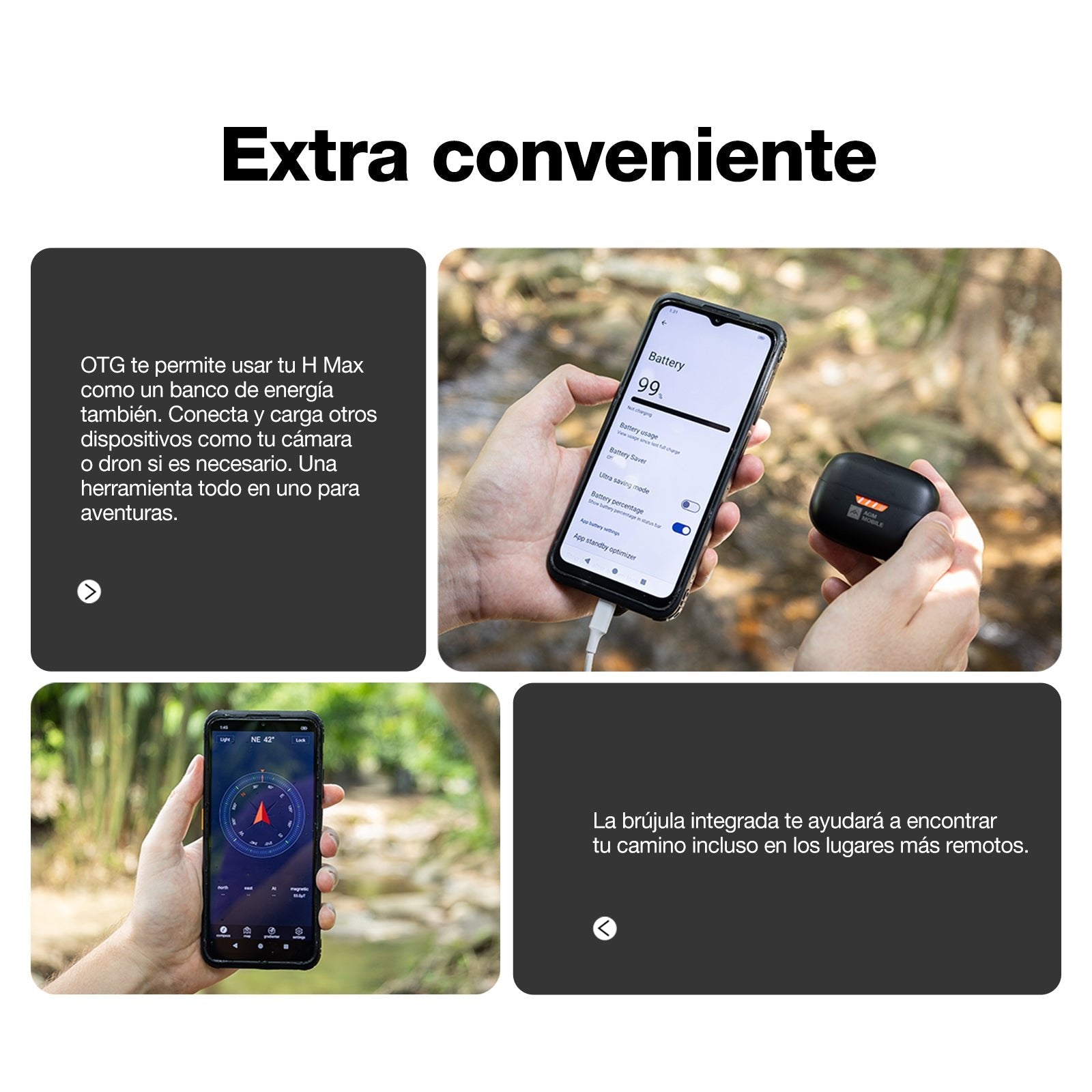 Agm H Max Black Rugerizado 8+256gb 6.56" 90hz Hd+ 4g