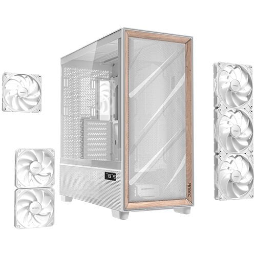 Caja Pc Antec Flux Pro_euv Wood Atx 2xusb3.0 Sin Fuente Blanco