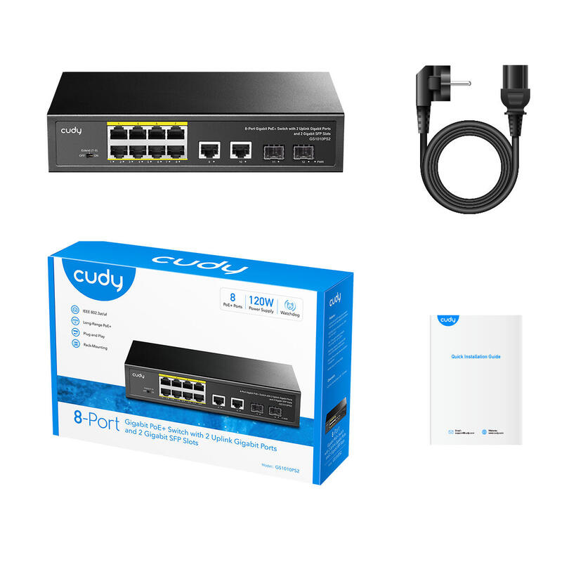 8+2p Cudy Gs1010ps2 Poe+ Sfp