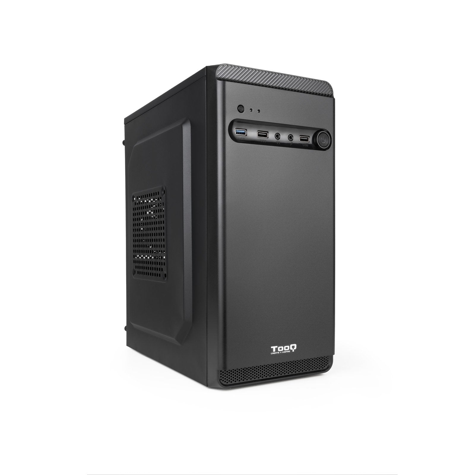 Tooq Caja Minitorre Micro-Atx/Mini-Itx - Tamaño Disco Soportado 3.5", 2.5" - Usb3.0, 2.0, Audio Hd - Ventilador 80mm