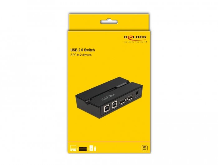 Delock Delock Conmutador Usb 2.0 Para 2 Pc A 2 Dispositivos, Conmutador Usb 11492