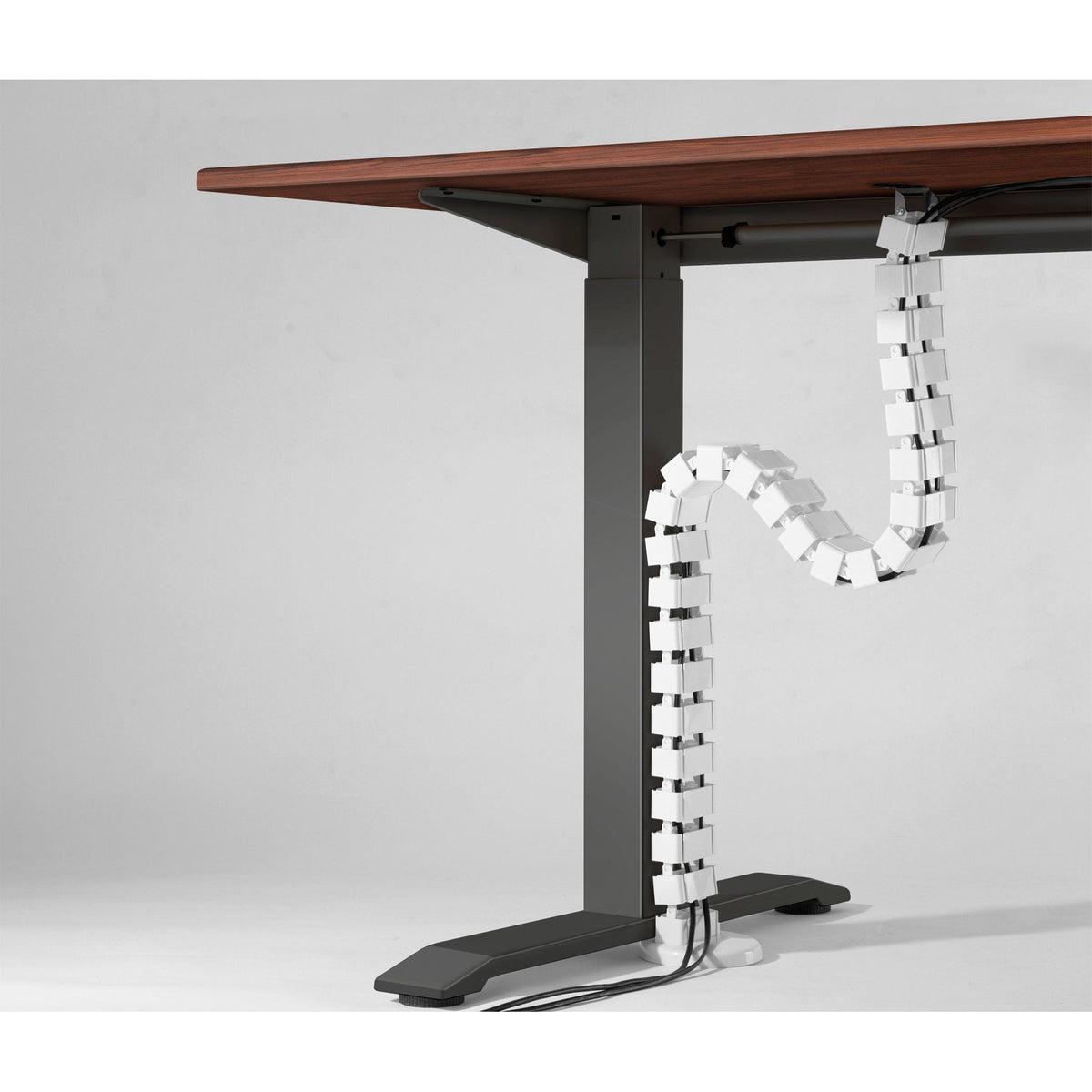 Inline Pasacables Flexible Para Escritorios Regulables En Altura, 4 Compartimentos, 68x36mm Máx. 1,28 M, Blanco