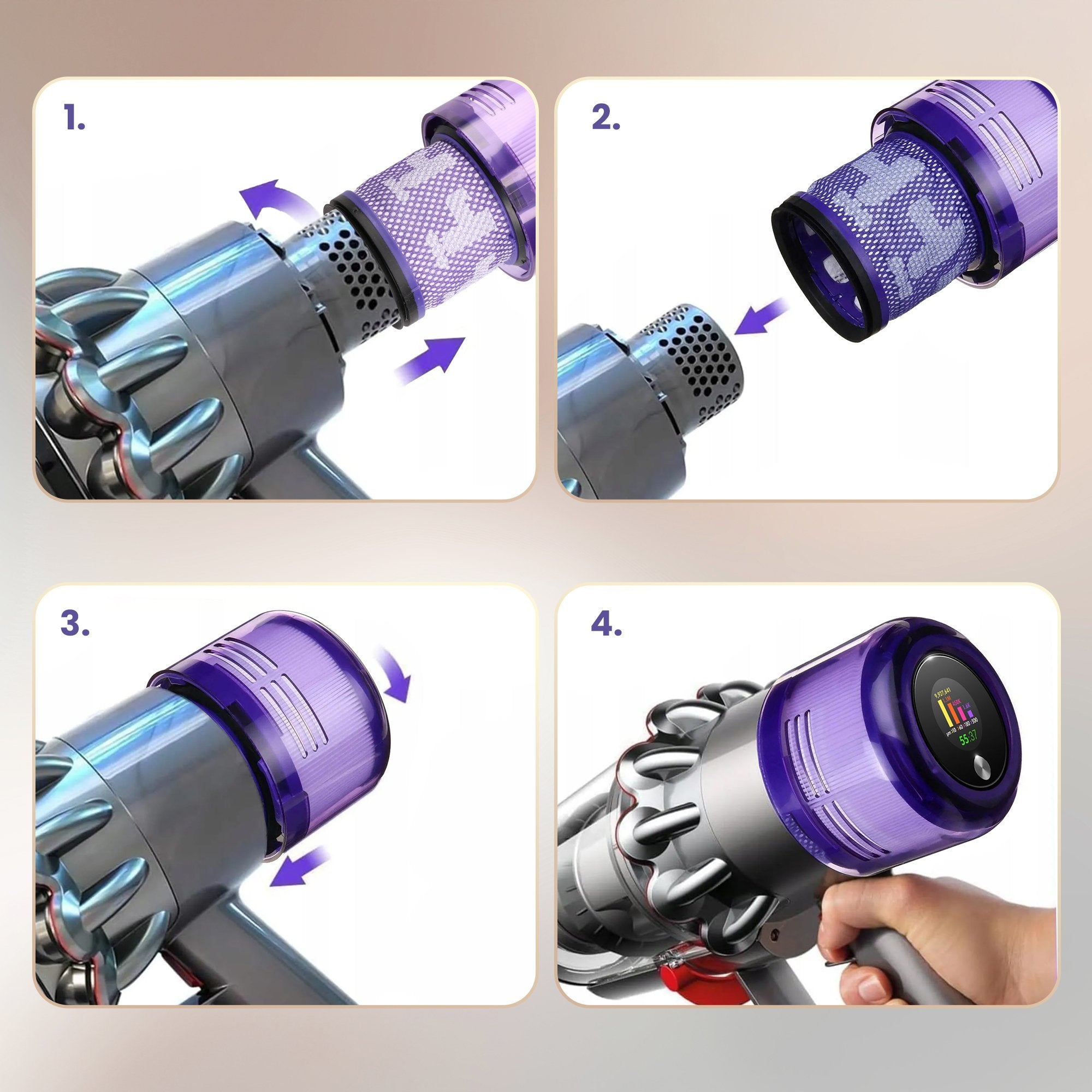 Filtry Do Odkurzaczy 3 Pcs Dyson V11/Sv14/Sv15/Sv16/Sv17 Stick