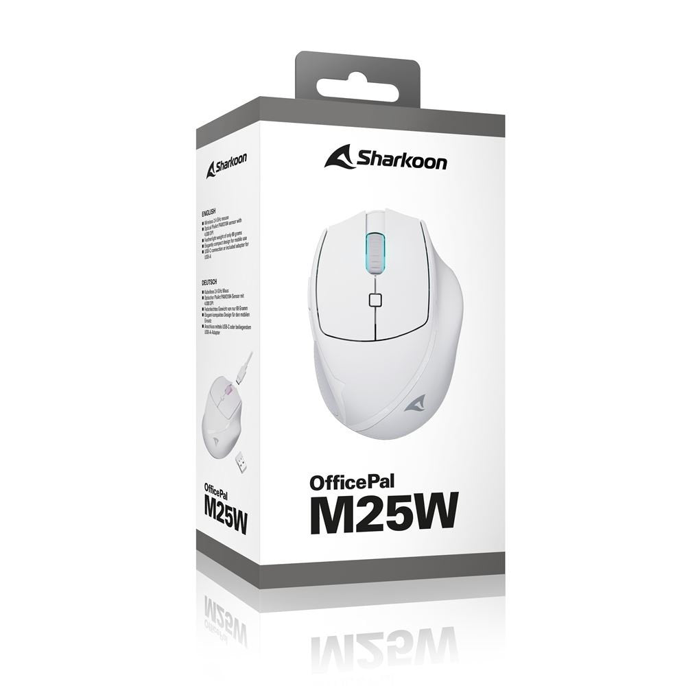 Ratón  Sharkoon Officepal M25w Blanco 4044951039654