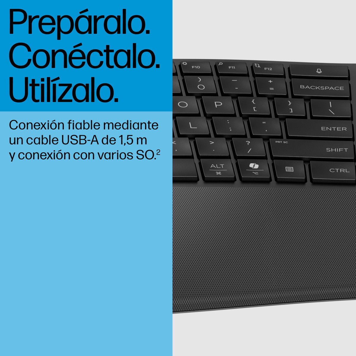 EAN 0197498232690 - HP 485 Comfort Wired Keyboard teclado Oficina USB Negro imagen 8