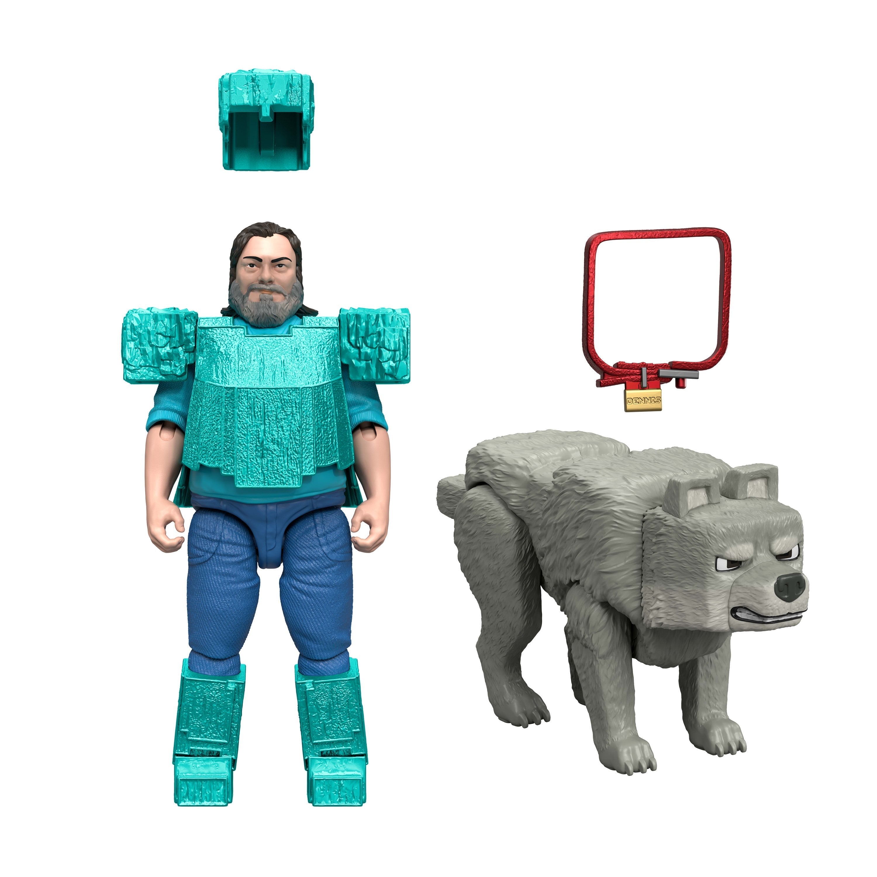 Set 2 Figuras Steve & Wolf Minecraft La Pelicula