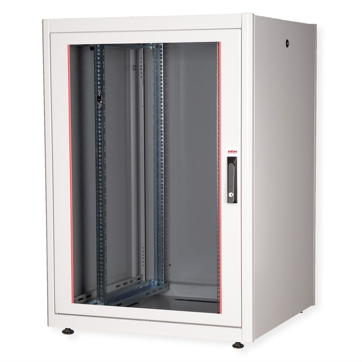 Roline 19-Zoll Netzwerkschrank Basic 22 He, 800x800 Bxt Glastr Grau